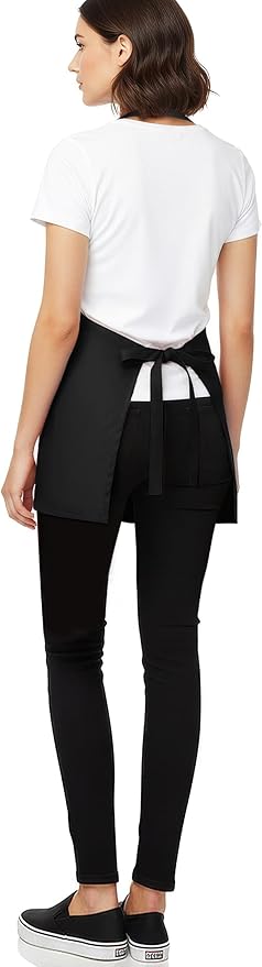 BOHARERS Kitchen Cooking Apron Unisex Adjustable chef apron with 3 pockets,1 Pack Black