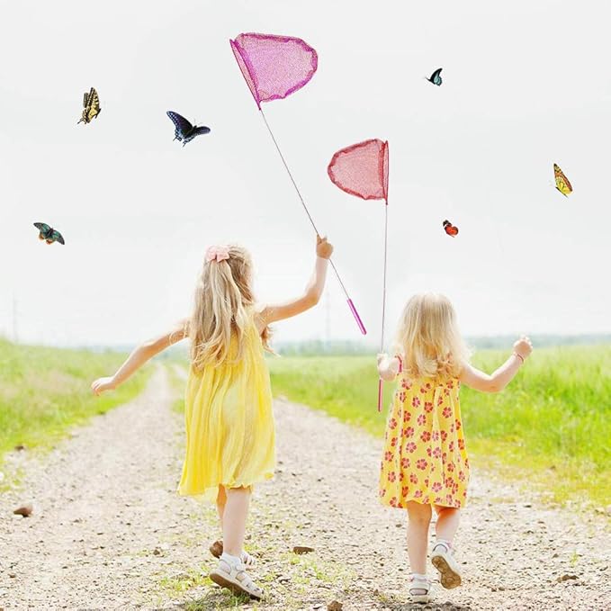 TSYAN Telescopic Butterfly Net, Perfect for Catching Bugs Insect Small Fish,Outdoor Tools Colorful Extendable up to 34" for Kids