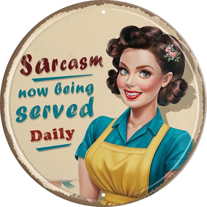 Retro Metal Tin Sign Wall Decor 8x8 in Now Being Served Daily Funny Vintage Wall Plaque Poster For Cafe Bar Restaurant Supermarket Shop Suitable for Home Decor & Gift