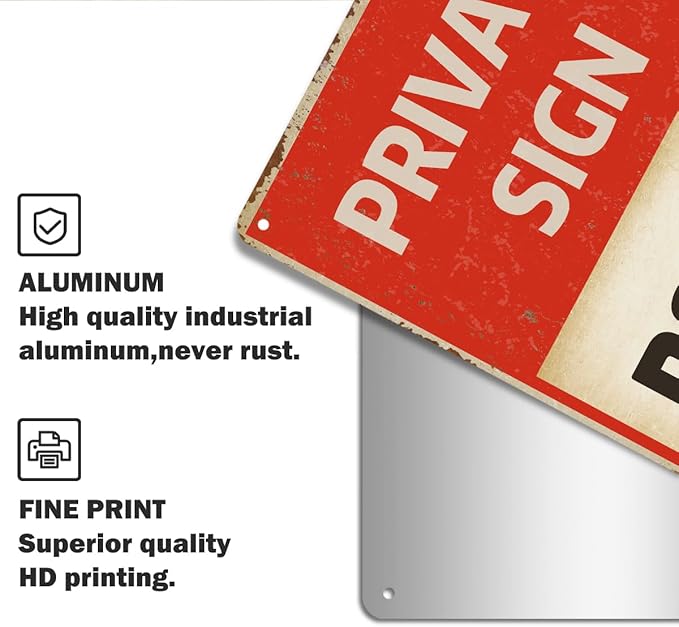 Private Sign Do Not Read Funny Aluminium Plate Signs Novelty Vintage Plaque Room Wall Decor Bathroom Bar Cafe Garage Farmhouse Decor Humorous Warn Sign Wall Art Decorations 8 X 12 Inch Metal Signs