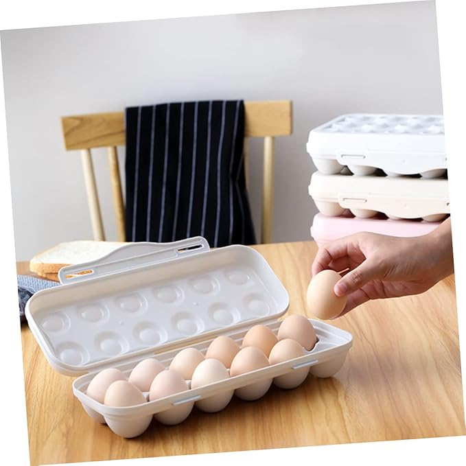 Egg Storage Container 2 Pack 12 Grids Egg Trays Fridge Pp Material Stacking Design (grey)