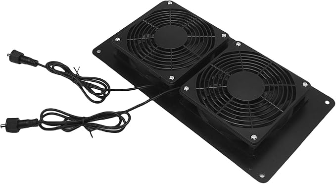 Kikumi 2200 RPM Double Solar Extractor Fan for Chicken Coops, Pet Shelters