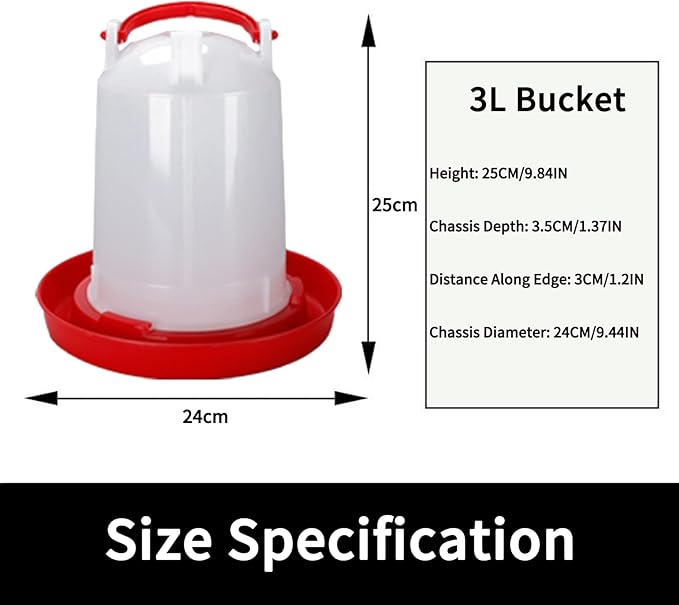 Poultry & Bird Water Dispenser 3L, 4-Pack – Easy to Refill Hanging Chicken Waterer for Ducks, Quail, and Small Birds