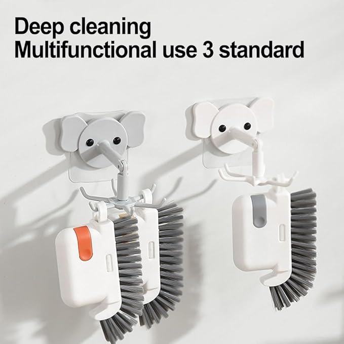 Radiator Brush for Corners and Blinds, Hard Bristle Cleaning Tool with Scraper & Tweezers, PP Material Scrubbing Brush for Radiators, Orange/Yellow/Gray(Yellow)