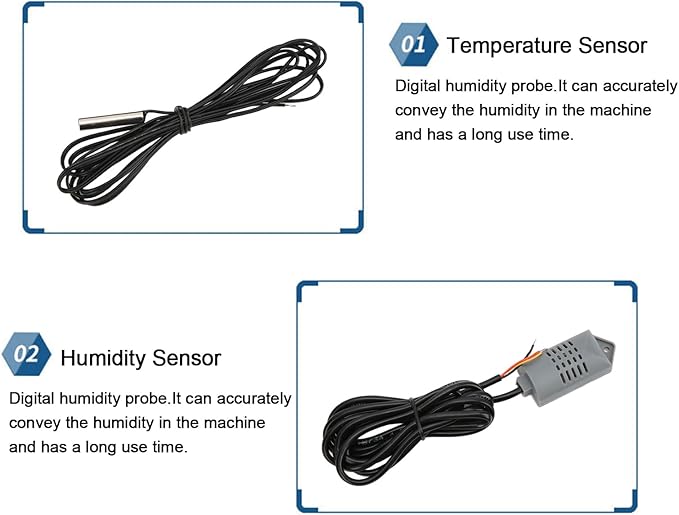 Egg Incubator Temperature Controller Thermostat, 110V Automatic Control System Egg Incubator Temperature Humidity Sensor Controller