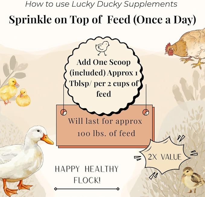 Nutrtional Yeast w/Niacin + Sea Kelp + Herbs + Vitamins + Protein+ Calcium. Duck Supplements, Duck Vitamins, Chickens. (Niacin Deficiency, Immune System Support) Brewer's Yeast.
