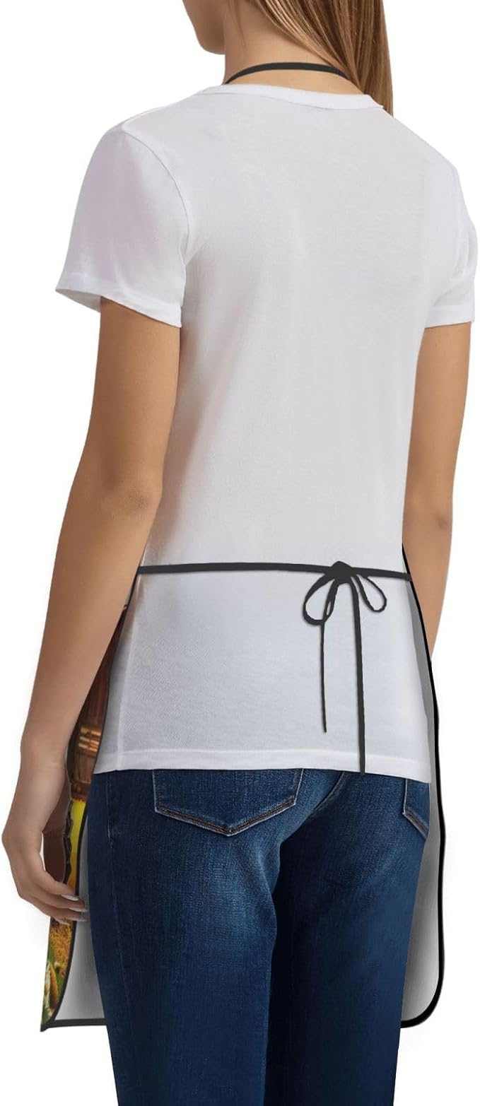 Cute Colorful Dog Paw Printed Unisex Bib Aprons BBQ Cooking Kitchen Aprons for Women Men Chef