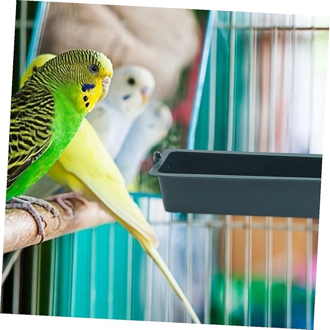 Alasum 2pcs Hanging Poultry Feeder Multi-Grid Thickened Plastic Chicken Food Trough Anti-Spill Feed Dispenser for Birds and Pigeons Cage Accessory