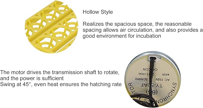 Automatic Egg Turner, 32 Eggs Plastic Tray Turning Hatcher for Chicken Goose, Egg Turner for Incubator(110V)