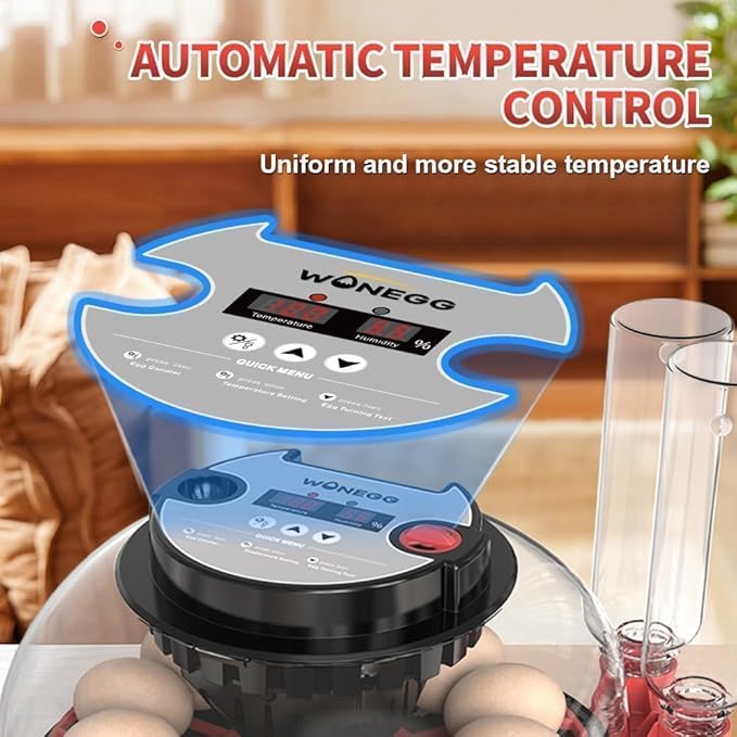 Nest II - 12 Egg Incubator for Beginners, Multi-Level Adaptive Humidity (Auto-Refill & Dual-Bottle) & Stable Temp Control, Auto Egg Turning, Real-Time Display, Candler for Hatching Poultry Eggs
