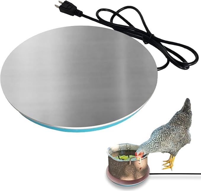 Warmer Base for Chicken Water - Poultry Water Heater with 4.5 Feet Power Cable, Waterer Drinker Heated Base with Thermostat - Anti Scald Pet Poultry Waterer Winter Deicer