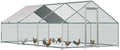 Esright Extra Large Metal Chicken Coop Run for Yard with Cover, 19.5x10x6.4 FT Walk-in Chicken Pen for Outdoor, Backyard, and Farm, Hen Cage House Suitable for 15-20 Chickens, Spire Roof