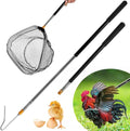 Telescopic Chicken Catcher Leg Hook， 58.5 Inch Chicken Net Catcher with Non Slip Rubber Handle, Can Withstand 3.5 lbs Chicken,Farm Tools for Poultry Chicken Turkeys Geese Ducks