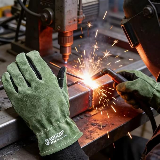 Work Gloves, Puncture and Abrasion Resistant, Heat Resistant, Gardening, Welding, Construction, Cooking, Oven Mitts