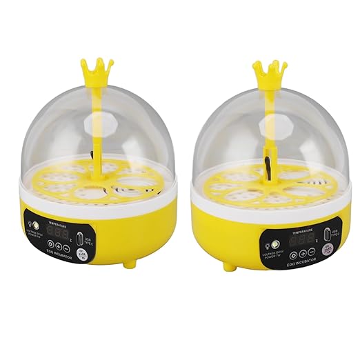 Pssopp Mini Egg Incubator, Automatic Temperature Humidity Control, Chicken and Duck Poultry Hatching Machine, for Home Use, 7W Power, Compact Design (Auto Turning)