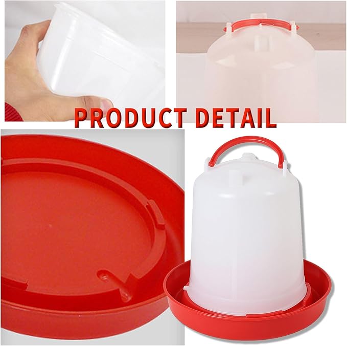 6 Pack 3L Chicken Water for Brooder – Poultry Drinker | Water Dispenser for Chicks, Ducks, Quail, Pigeons, and Backyard Coop Use