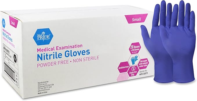 MED PRIDE Nitrile Medical Exam Gloves - Disposable Powder & Latex-Free Surgical Gloves For Doctors Nurses Hospital & Home Use