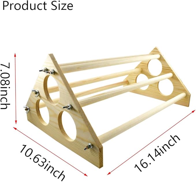 Chicken Perch Wood Stand with Holes Chick Stand Trainning Perch Hen Roost bar for Chicks Poultry Swing Chicken Toy for Hens