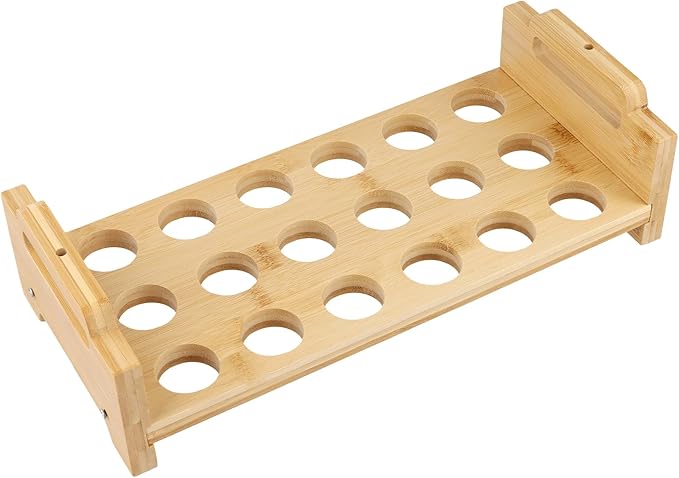 HAKZEON 2 Pack Stackable Bamboo Egg Holder for 36 Fresh Eggs - Farmhouse Kitchen Countertop Organizer, Wooden Display Rack Fits Quail Duck Turkey Chicken Eggs