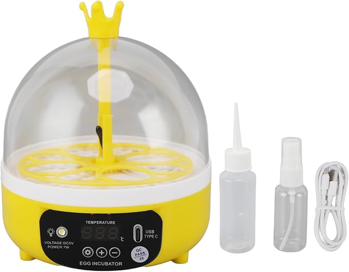 Haofy Mini Egg Incubator Automatic Temperature Humidity Control Chickens Ducks Pigeons Candler (Auto Turning)
