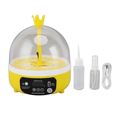 Egg Incubator,Automatic Temperature Humidity Control Automatic Turner,Transparent Lid Incubators for Hatching Eggs,for Chickens Ducks Pigeons (YELLOE)