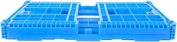 Restaurantware Plastic Milk Crates for Storage - Cater Tek Stackable Storage Buns for Organizing - Collapsible Storage Basket for Groceries, Home Supplies, Blue
