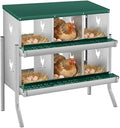 Chicken Nesting Box with Bracket Legs, 6 Compartment Nesting Boxes for Chickens, Chicken Laying Boxes to Protect Eggs, Easy to Clean & Install