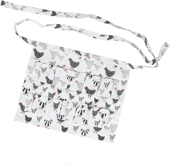 Egg Collecting Apron with 12 Pockets | Convenient Chicken Duck Goose Egg Gathering | Farm & Kitchen Apron for Adults | Sturdy Cloth Material, 160g Weight (Style 5)