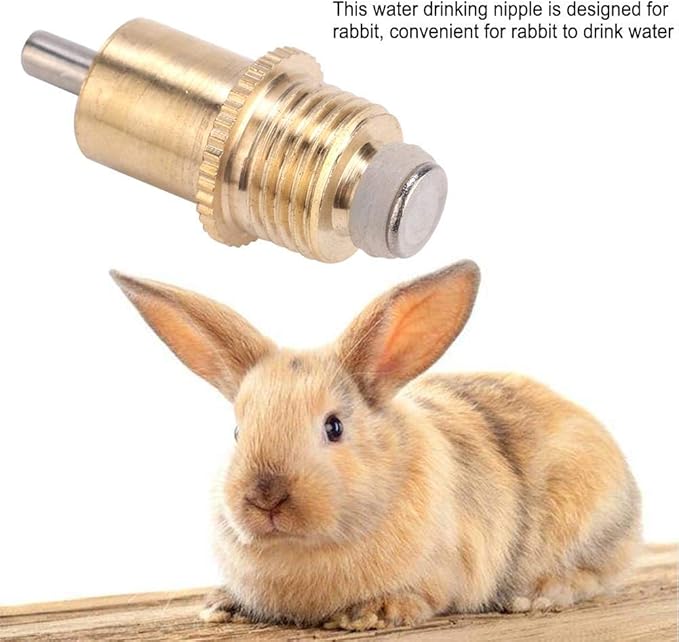 20pcs Stainless Steel Automatic Water, Long Automatic Rabbit Nipple Drinker Stainless Steel Feeder Bunny Rodent Water Poultry Watering System for Rodents Rat Rabbit Bird Farm Animal Supplies