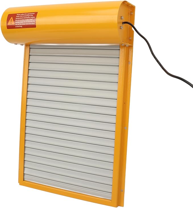 Acouto Automatic Chicken Coop Door Solar Powered Automatic Chicken Coop Door Opener with Timer for Duck Goose Farm Equipment Solar Automatic Chicken Coop Opener with Timer (Yellow)