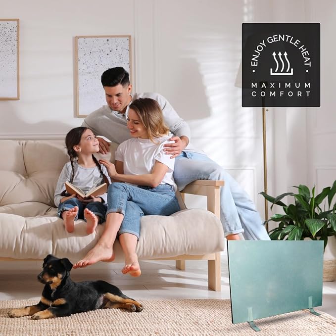 Cozy Products Cozy Legs Flat Panel Heater, Slim Low-Wattage Wall or Desk Mount Space Heater, Radiant Heating Technology, Energy-Efficient, 1-inch Thin, 150 Watts