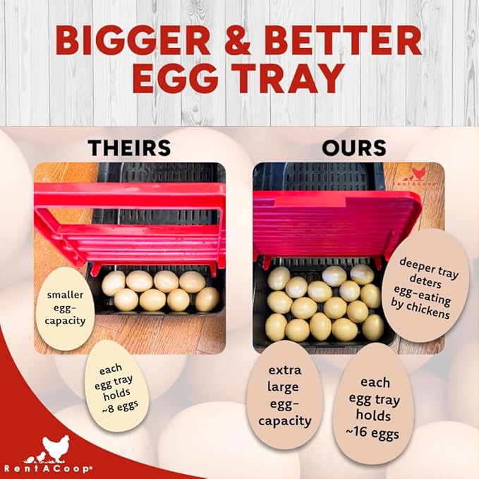 RentACoop Roll-Out Reversible Nesting Box Suite (3 Compartment) for Chickens, Ducks, Poultry