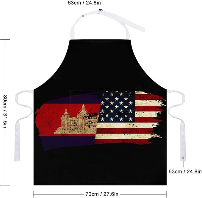 Bahamas Map Flag Apron,Waterproof Unisex Adult Aprons with Pockets Kitchen Baking Aprons
