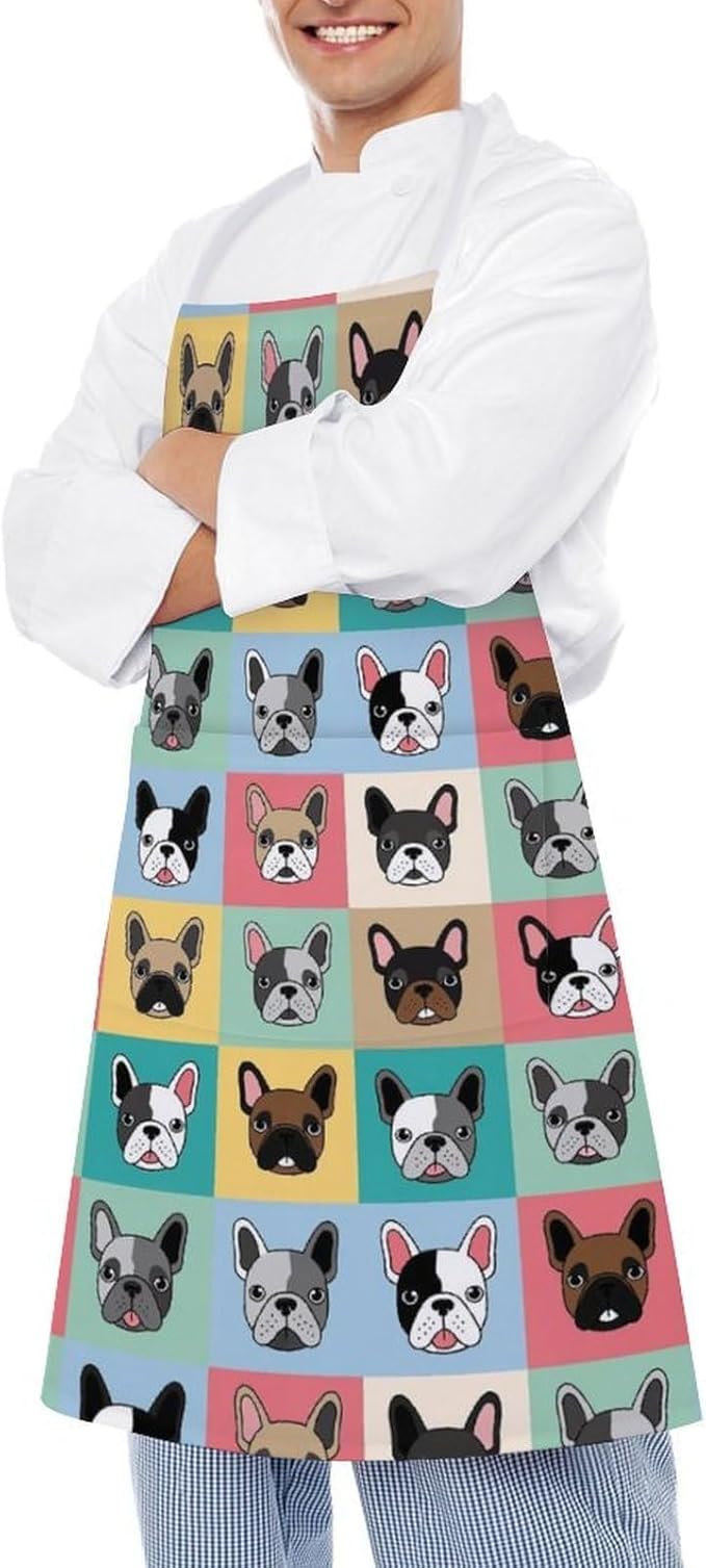 Chef Bib Apron for Restaurant, Anti-Stain with Pocket Adjustable, Cooking Dishwashing Lab Use