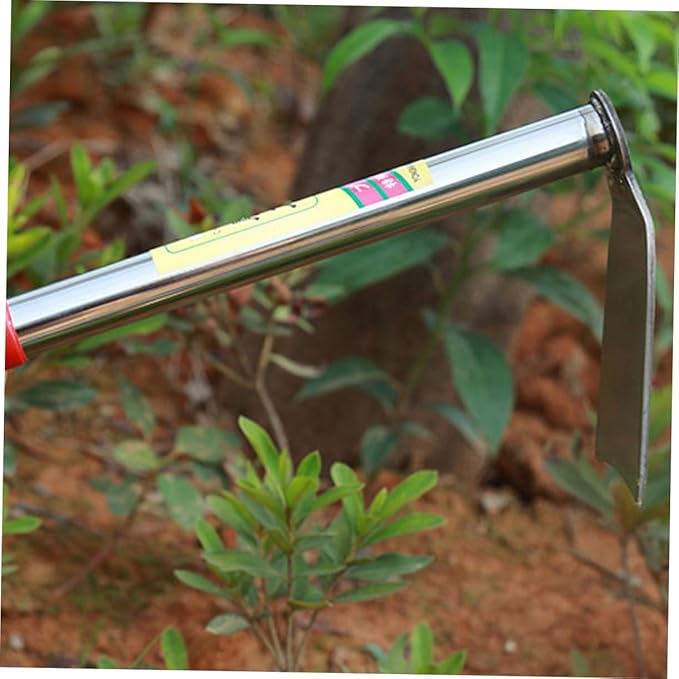 POPETPOP Garden Tool Stainless Steel Hoe Ergonomic Hand Tool for Easy Weeding Planting and Digging Lightweight and Garden Accessories for Outdoor Farm and Balcony Red