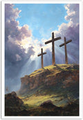 MNFGMH Easter Poster Cross Religious Spring Easter Wall Art Christian Decor Easter Canvas Picture Office Living Room Decorations Canvas Roll 24x36 inch