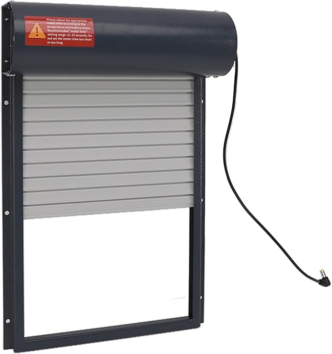 Roll Up Gray Chicken Coop Door Automatic Timing Control Opener for Poultry Farms