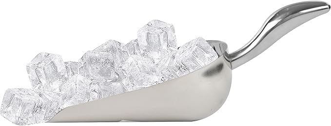 LEMONSODA Stainless Steel Utility Ice Scoop - 14 Ounces - Rustproof Metal - Great for Bar, Ice, Flour, Coffee, Containers - Bar Ice Scoop, Dry Bin, Dry Goods, Candy (10.6 Inches)
