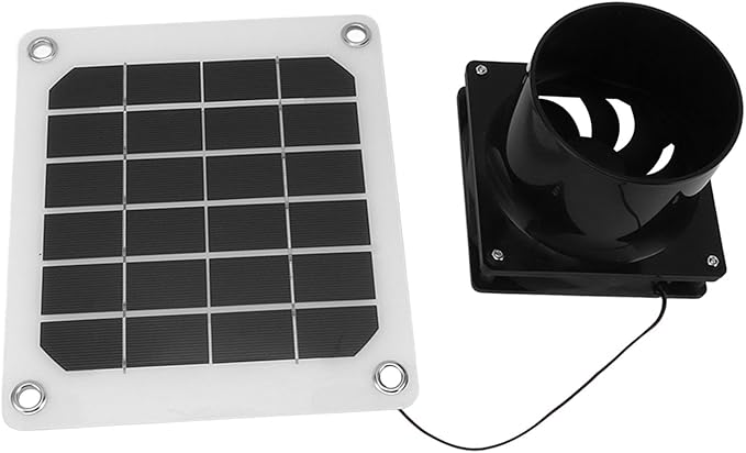 20W Solar Powered Exhaust Fan Kit, Portable 6 Inch Solar Fan with Protective Net for Pet Chicken House Ventilation