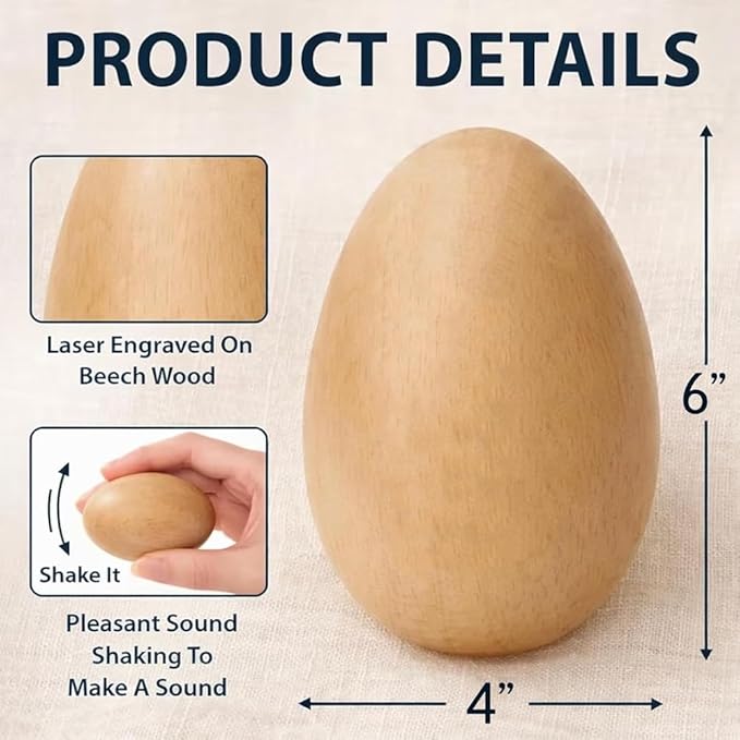 Personalized Wooden Easter Egg – Custom Engraved Bunny Name Egg, Baby First Easter Keepsake Gift, Rustic Wood Bunny Decor, Cute Basket Stuffer for Kids, Spring Holiday Gift for Baby Boy Girl/6