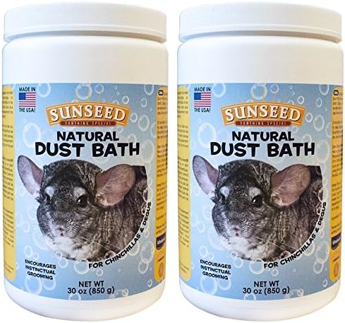 (2 Pack) Sunseed Natural Dust Bath for Chinchillas, 30 Ounces Per Container