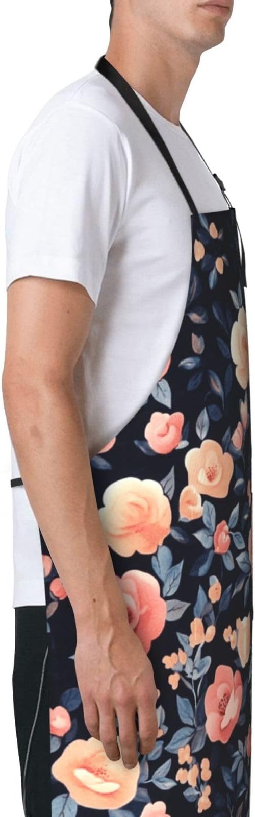 Kitchen Aprons for Men Women Waterproof Apron with 2 Pockets Whale Tail Apron Adjustable Bib Aprons