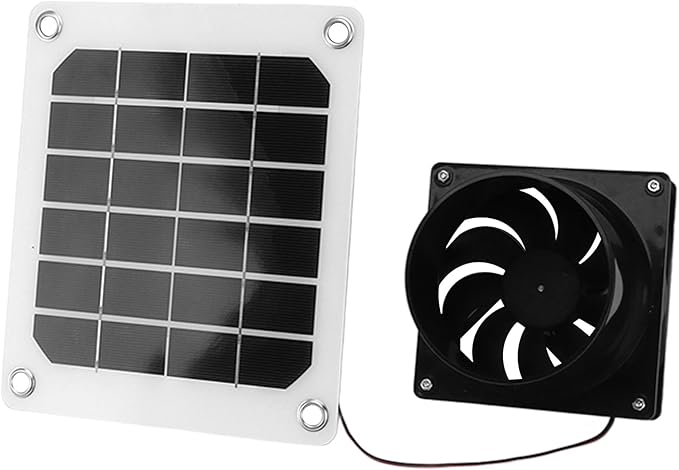 Topyond Solar Exhaust Fan 20W, Solar Fan for Chicken Coop Pet House, Solar Attic Fan for Greenhouse, Solar Powered Outdoor Vent Fan