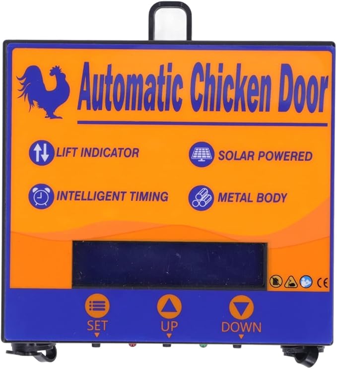 Automatic Chicken Coop Doors, Battery Powered Timer Chicken Door Openers, Auto Poultry Coop Door Systems - Electric Operated Chicken Coop Door Opener with Adjustablle Timer(US Plug)
