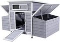 Wooden Chicken Coop with 6 Nesting Boxes,Outdoor Hen House for Backyard, Easy-Clean,Weatherproof Poultry Chicken Cage