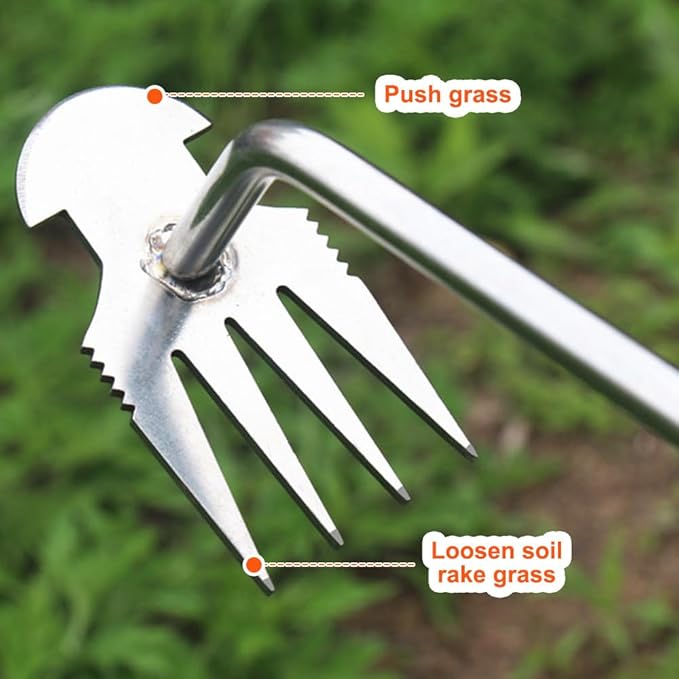 MiOYOOW Weed Puller Tool, Manual Hand Gardening Weeding Tool, Portable Multifunctional Weed Remover Tool for Gardening Backyard Farm