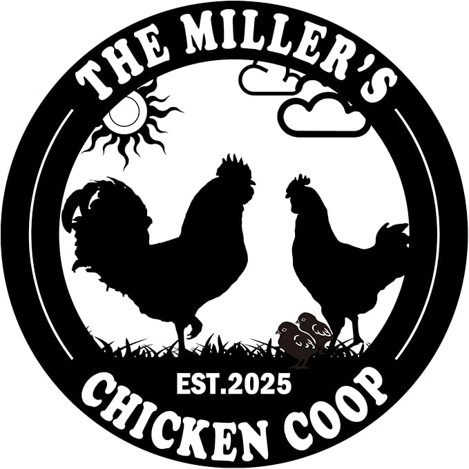 Custom Chicken Coop Metal Sign, Personalized Farmhouse Wall Decor, Vintage Fluffy Butt Hut Decor, Custom Name Sign for Farm, Gifts for Chicken Lovers