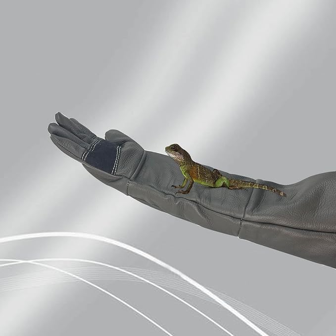 Animal Handling Gloves Bite Resistant, 60cm/ 23.6In Bite Proof Glove for Welding, Gardening, Handling Cat/Dog/Bird/Snake/Lizard/Falcon/Reptile, Anti-Bite Work Gloves (Deep Color)