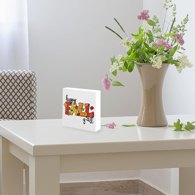 Fall Decorations for Home Farmhouse Office Bedroom Living Room, Fall Maple Leaves Sign, Autumn Decor Wood 2401