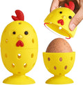 4PCS Egg Scrubber for Fresh Eggs, Silicone Cleaning Brush with Cute Chick Design, Reusable Rotating Egg Wash Brush Multipurpose for Easter Kitchen Vegetable Fruit Cleaner (Yellow)